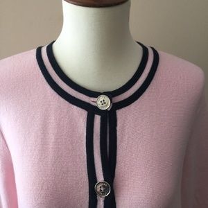 Vintage-Chaps-Sweater-Top-Pink-Black Top